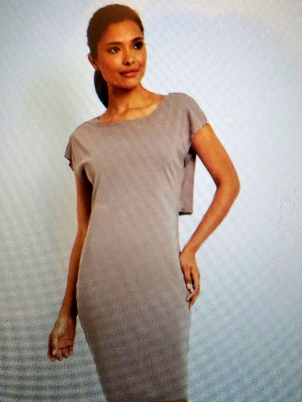 Miilla Clothing Taupe Midi Sheath Dress